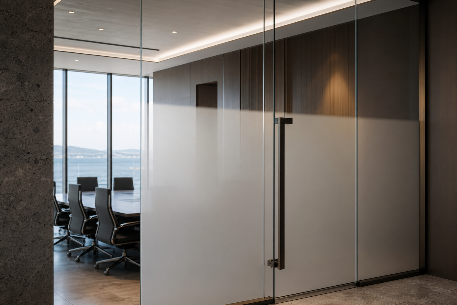 Precise glass junction with integrated smart film