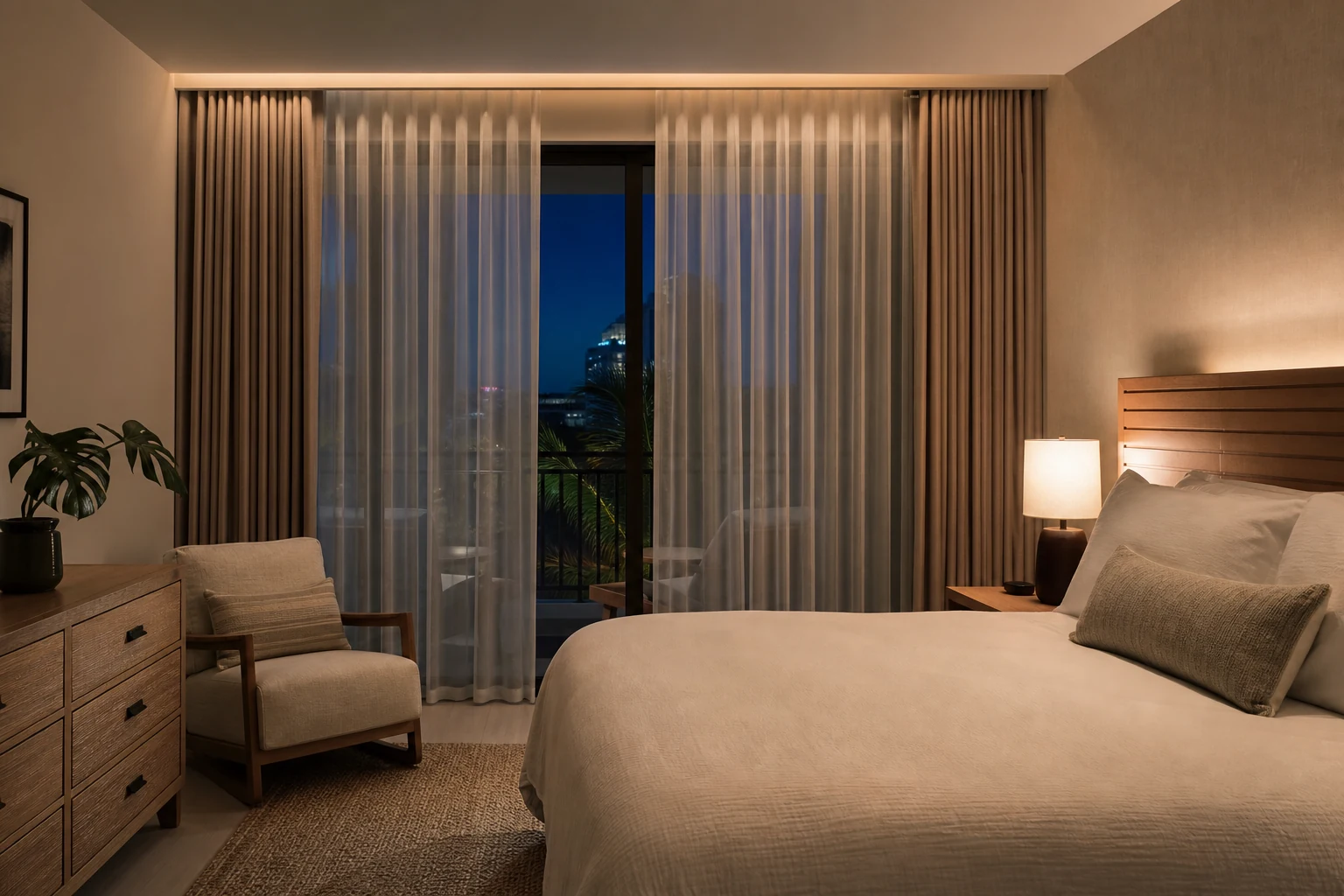 Hotel with custom Luminix drapery