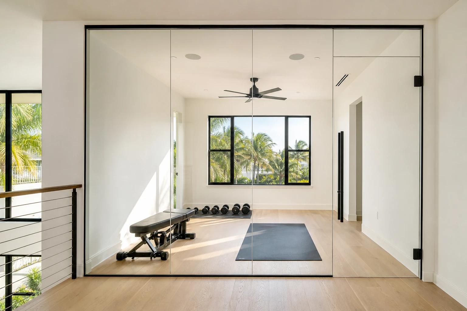 Concept visualization of residential home gym in a clear state