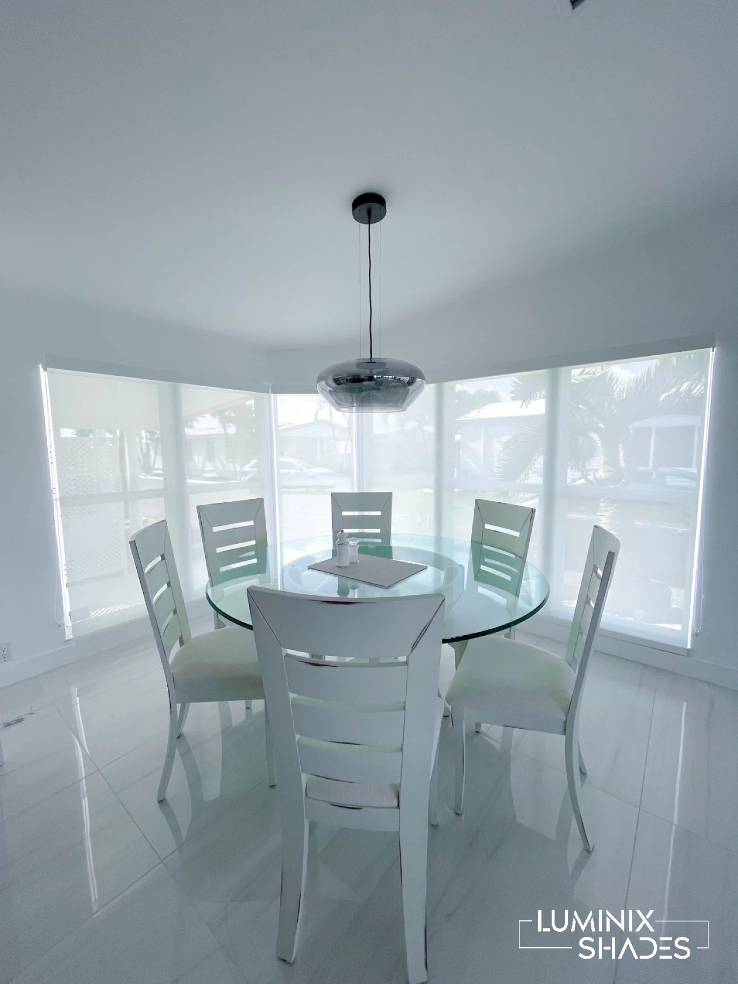 Bay Window Dining roller shade project