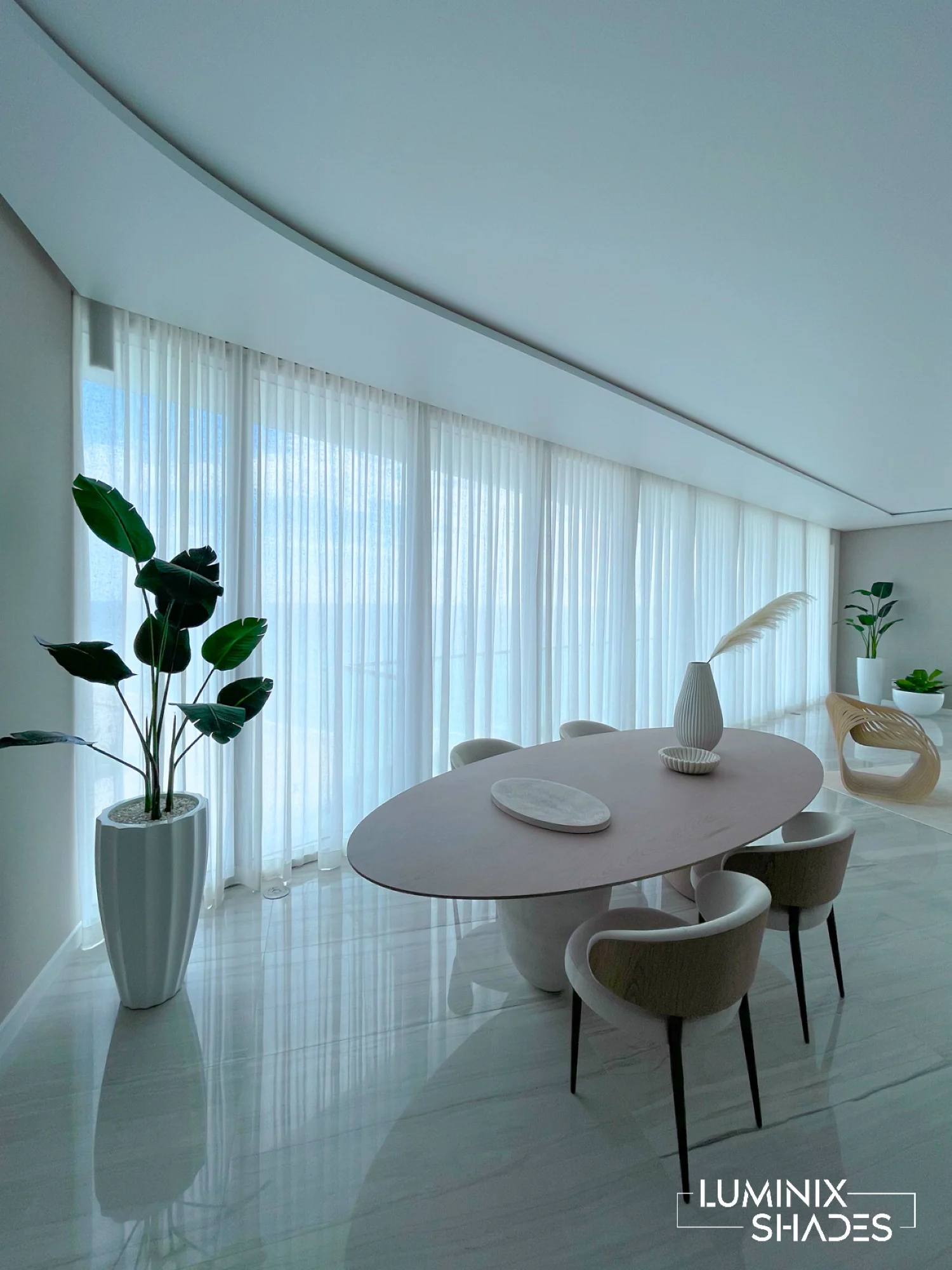 Completed custom drapery in a South Florida residence