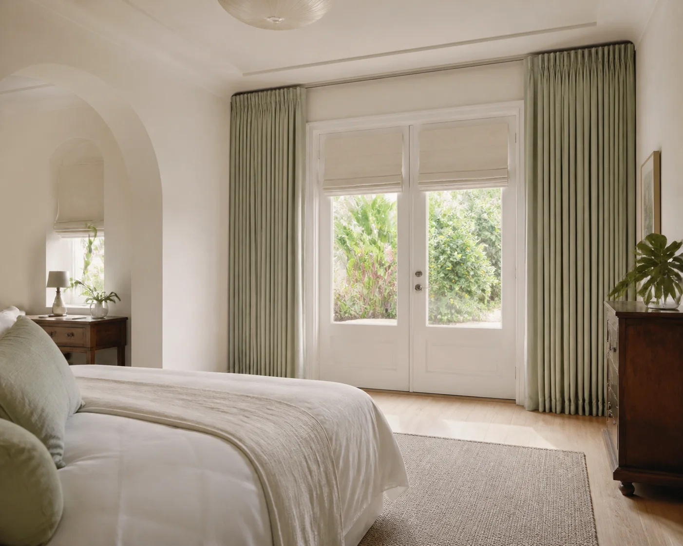 Cellular shading in a private retreat