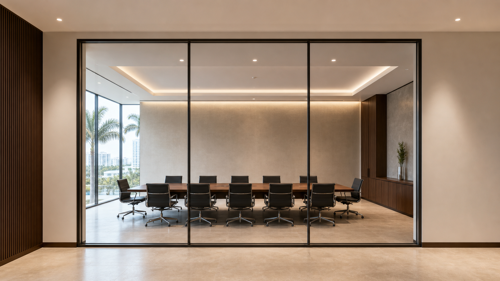 Conference room with switchable Smart Film glass